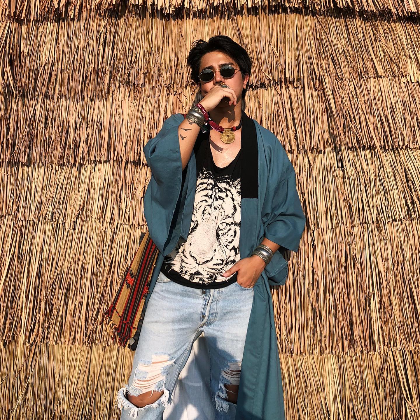 Customer wearing Sumo Vintage